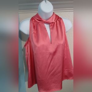 Business Casual Halter Top in Coral, size Small